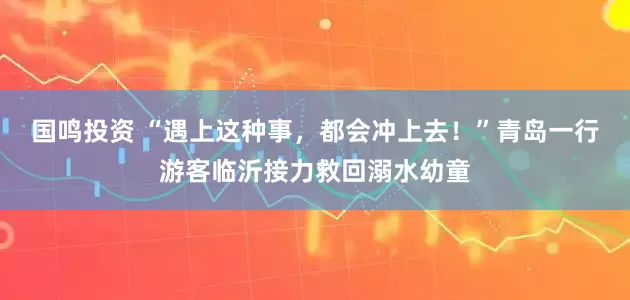 国鸣投资 “遇上这种事，都会冲上去！”青岛一行游客临沂接力救回溺水幼童